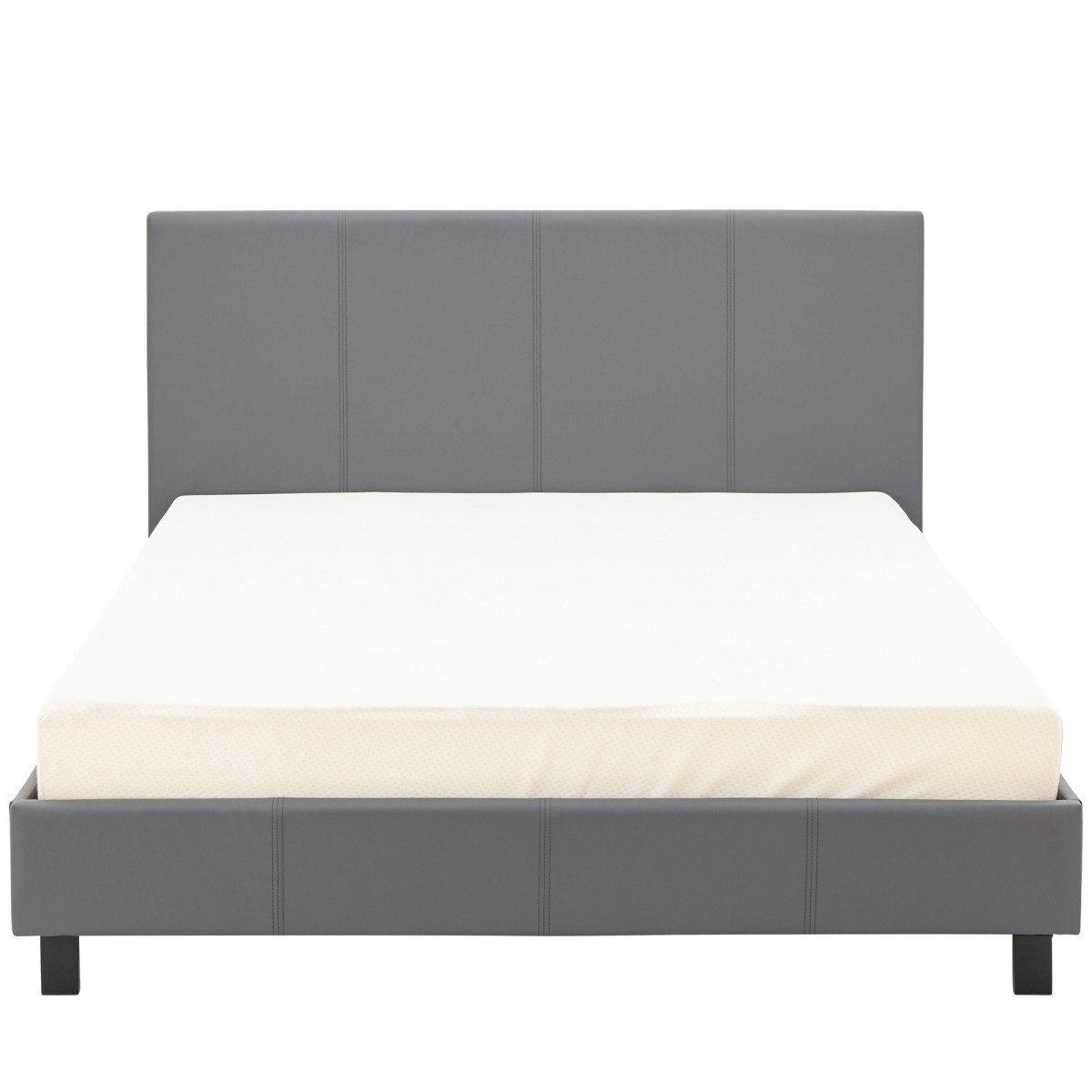 Faux Leather Bed in a Box - Grey>