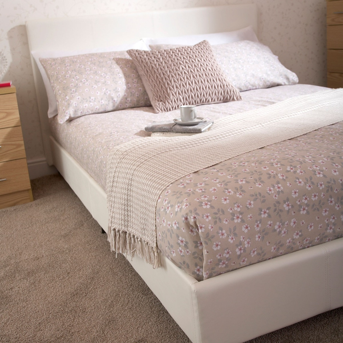 Faux Leather Bed in a Box - White>