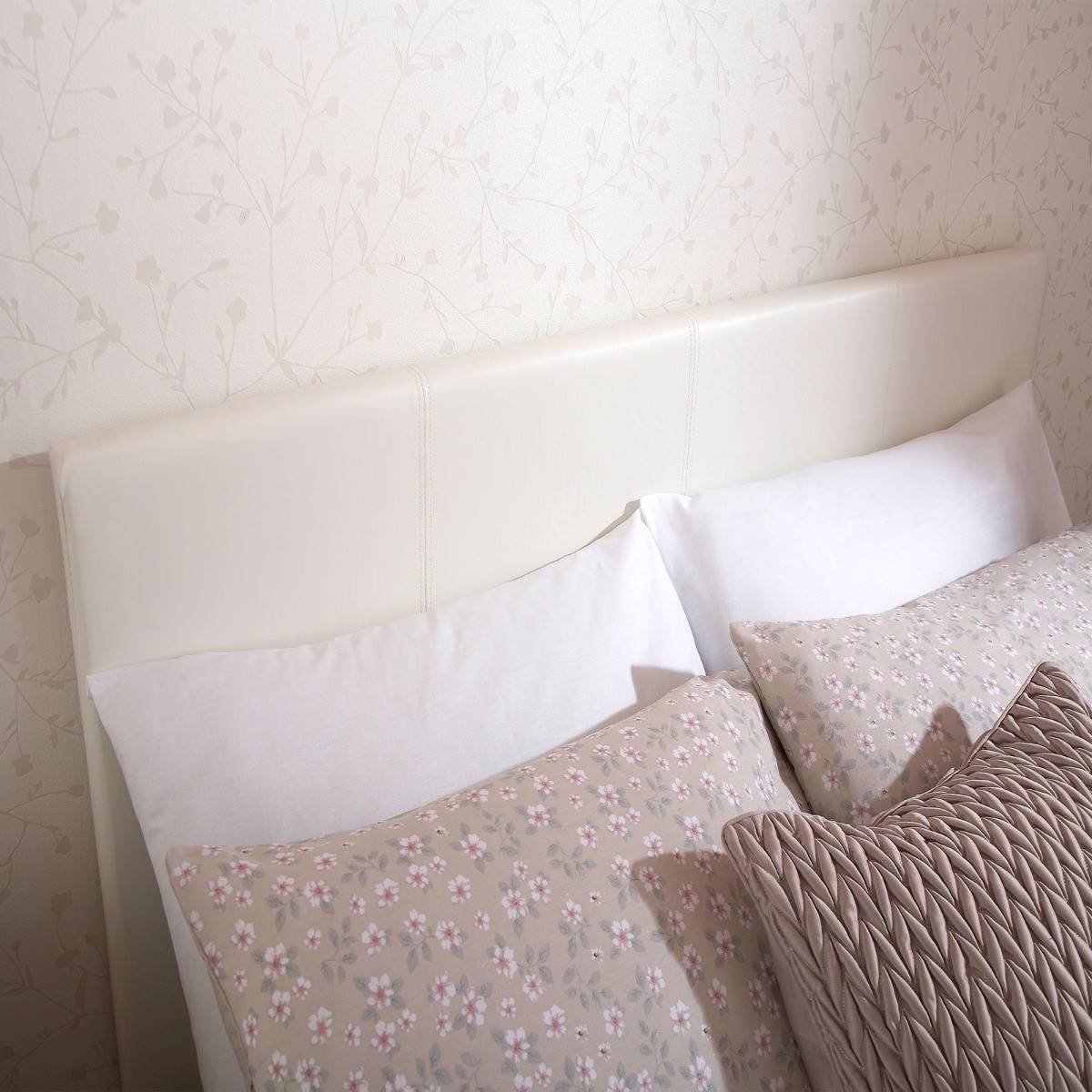 Faux Leather Bed in a Box, 3ft Single - White>