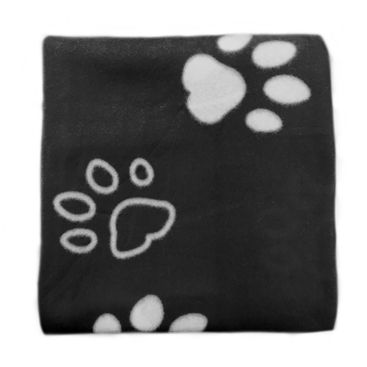 Dreamscene Fleece Pet Blanket Throw, Black Paw - 120 x 120cm>