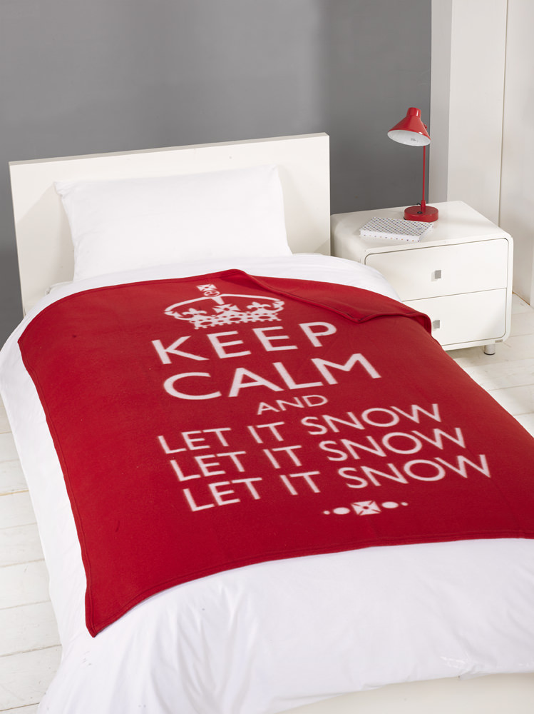 Dreamscene Let It Snow Red Fleece Blanket 120x150cm>
