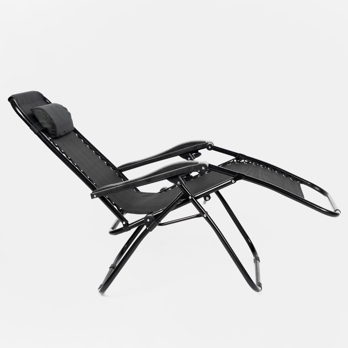 OHS Zero Gravity Sun Lounging Garden Chair - Black>