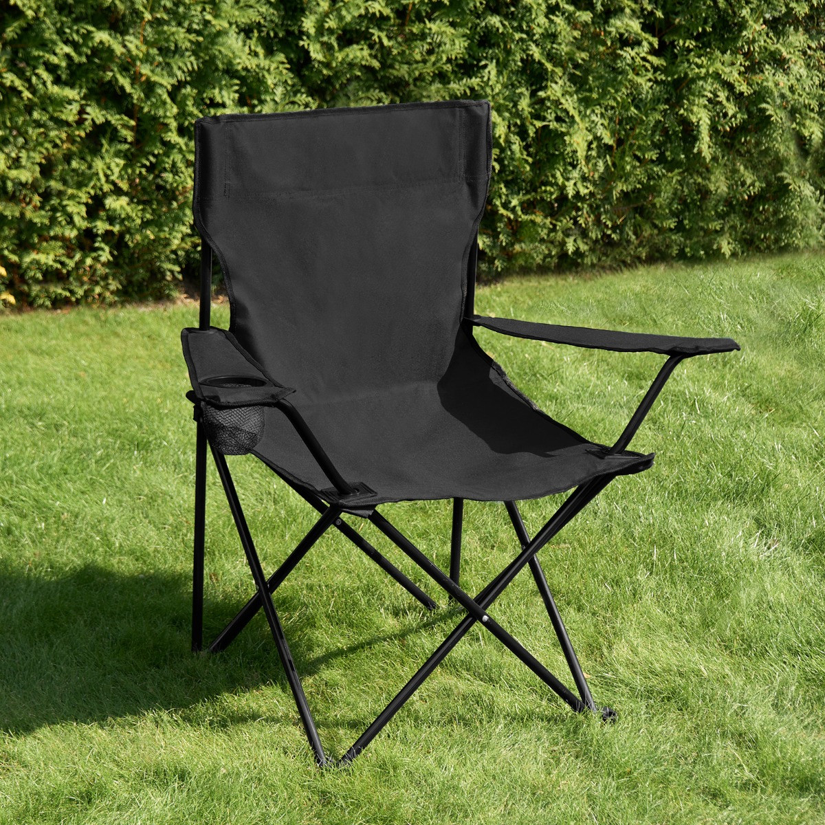 OHS Adults Foldable Camping Chair - Black>