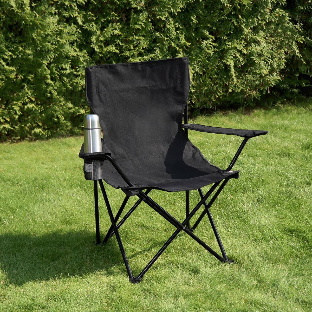 OHS Adults Foldable Camping Chair - Black>