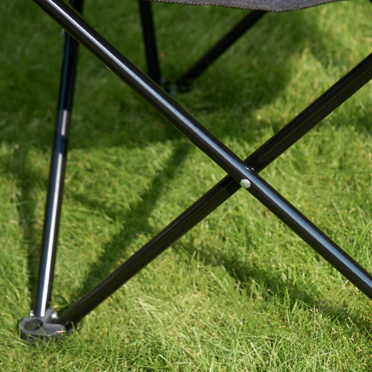 OHS Adults Foldable Camping Chair - Black>