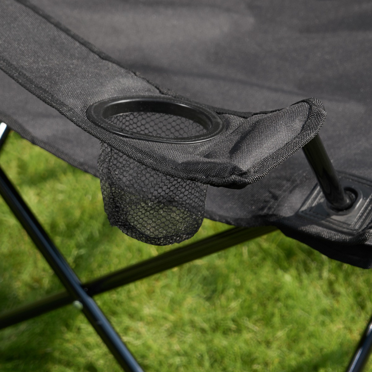 OHS Adults Foldable Camping Chair - Black>
