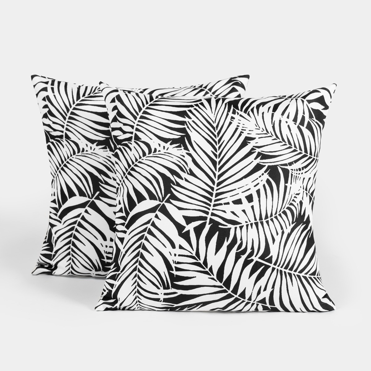 OHS Leaf Water Resistant Cushion Covers - Black/White>