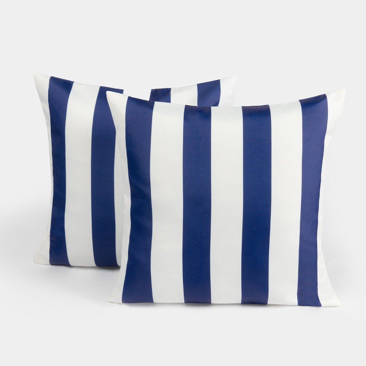 OHS 4 Pack Stripe Water Resistant Cushion Covers, Navy / White - 45 x 45cm>
