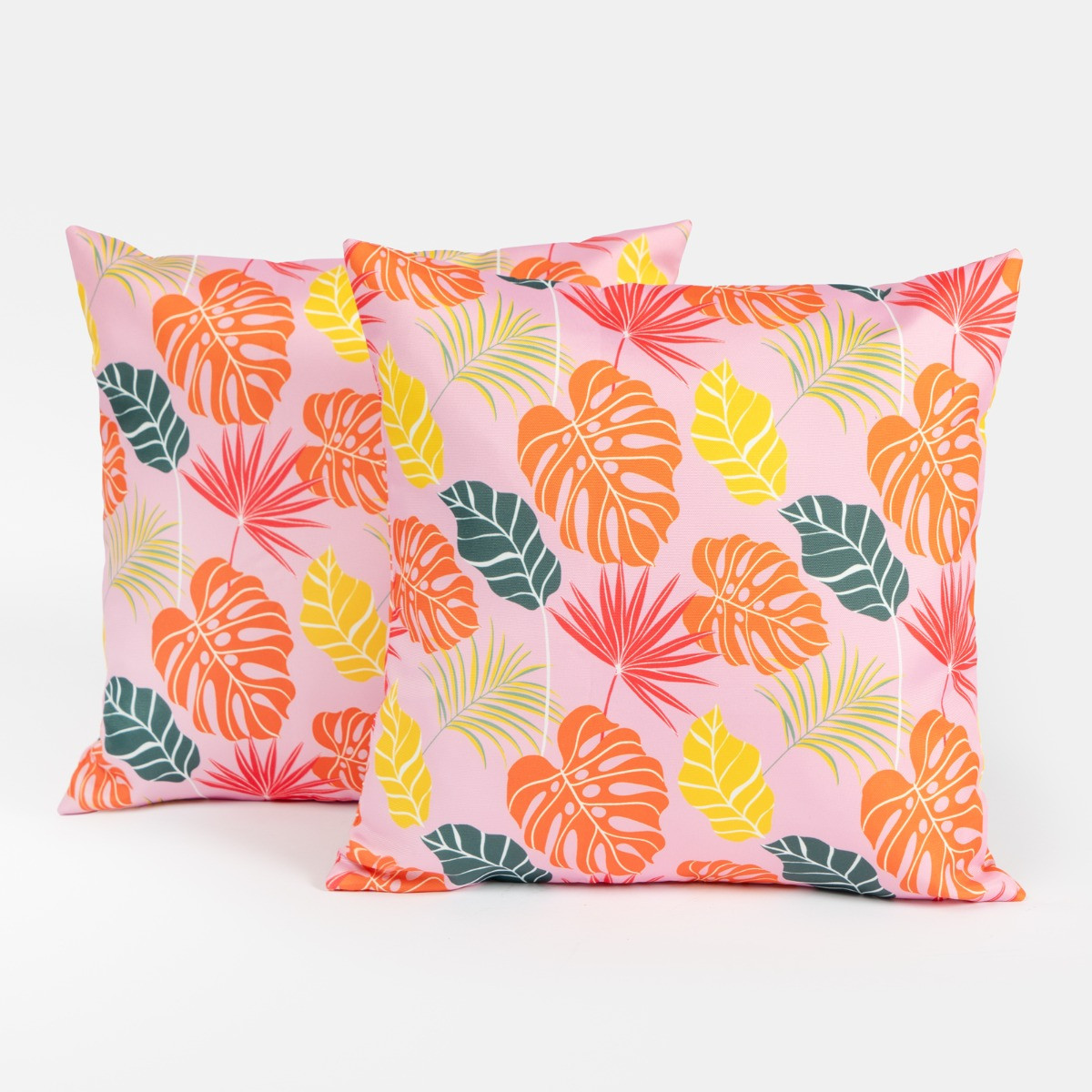 OHS 4 Pack Tropical Water Resistant Cushion Covers, Pink - 45 x 45cm>