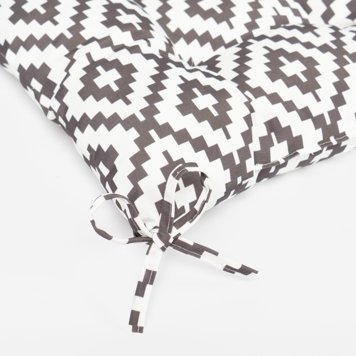 OHS 2 Pack Indoor/Outdoor Geometric Print Seat Pads, Grey/White - 40 x 40cm>