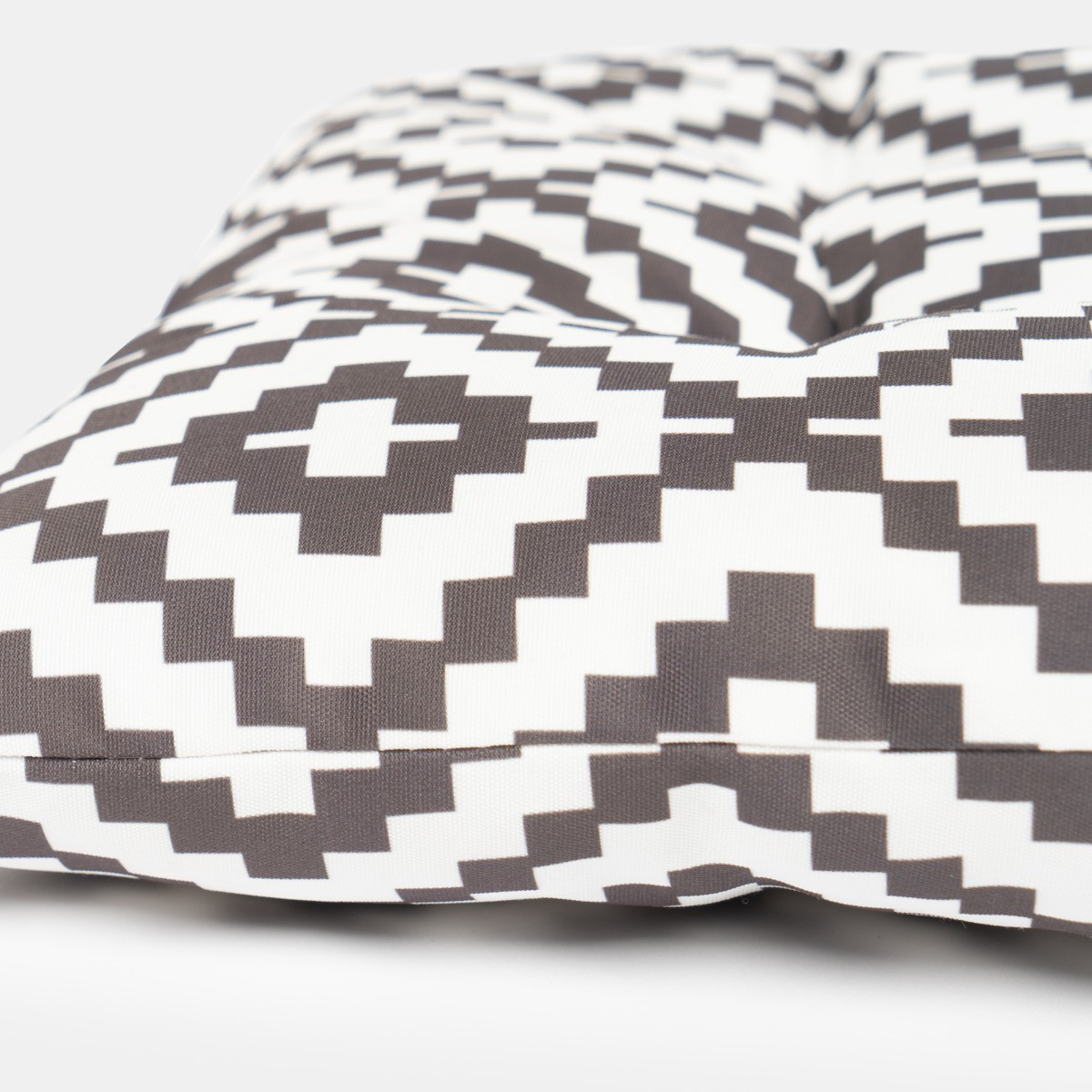 OHS 2 Pack Indoor/Outdoor Geometric Print Seat Pads, Grey/White - 40 x 40cm>