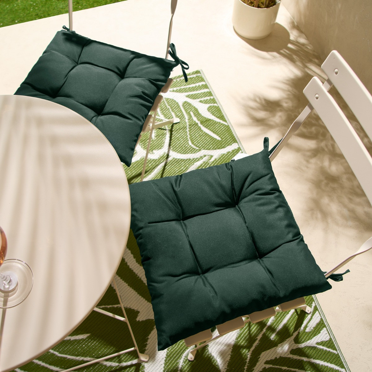 OHS 4 Pack Water Resistant Seat Pads, Forest Green - 40 x 40cm>