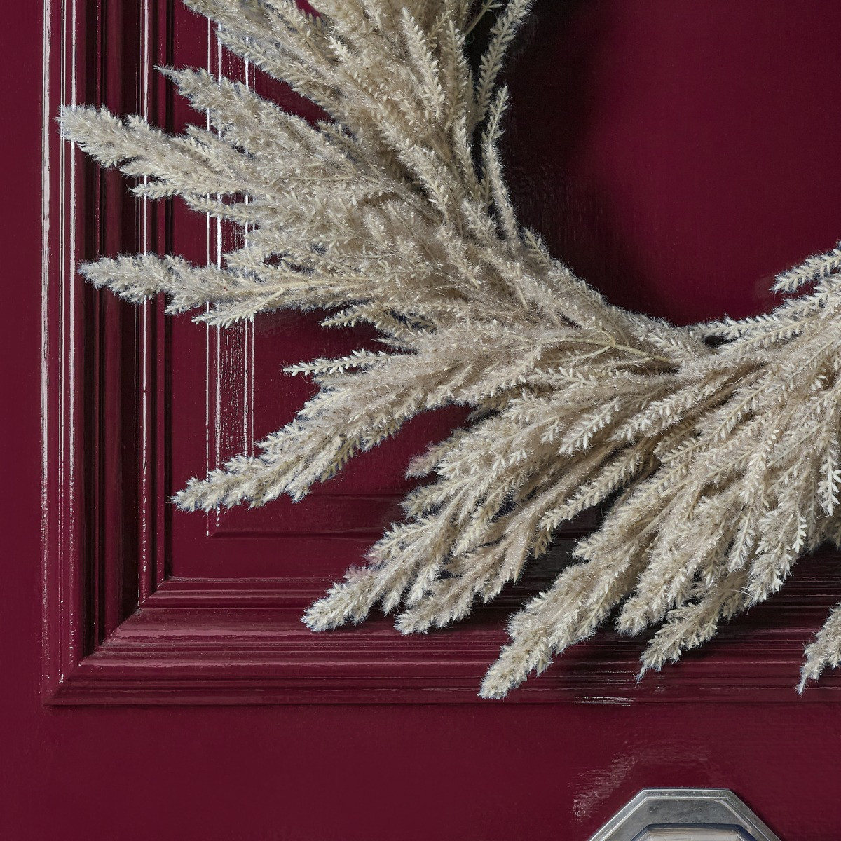 OHS Pampas Dried Grass Wreath, Cream - 55cm>