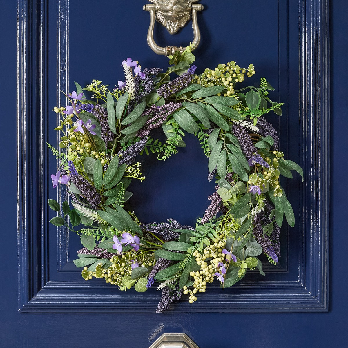 OHS Lush Lavender Wreath, Green/Purple - 50cm>