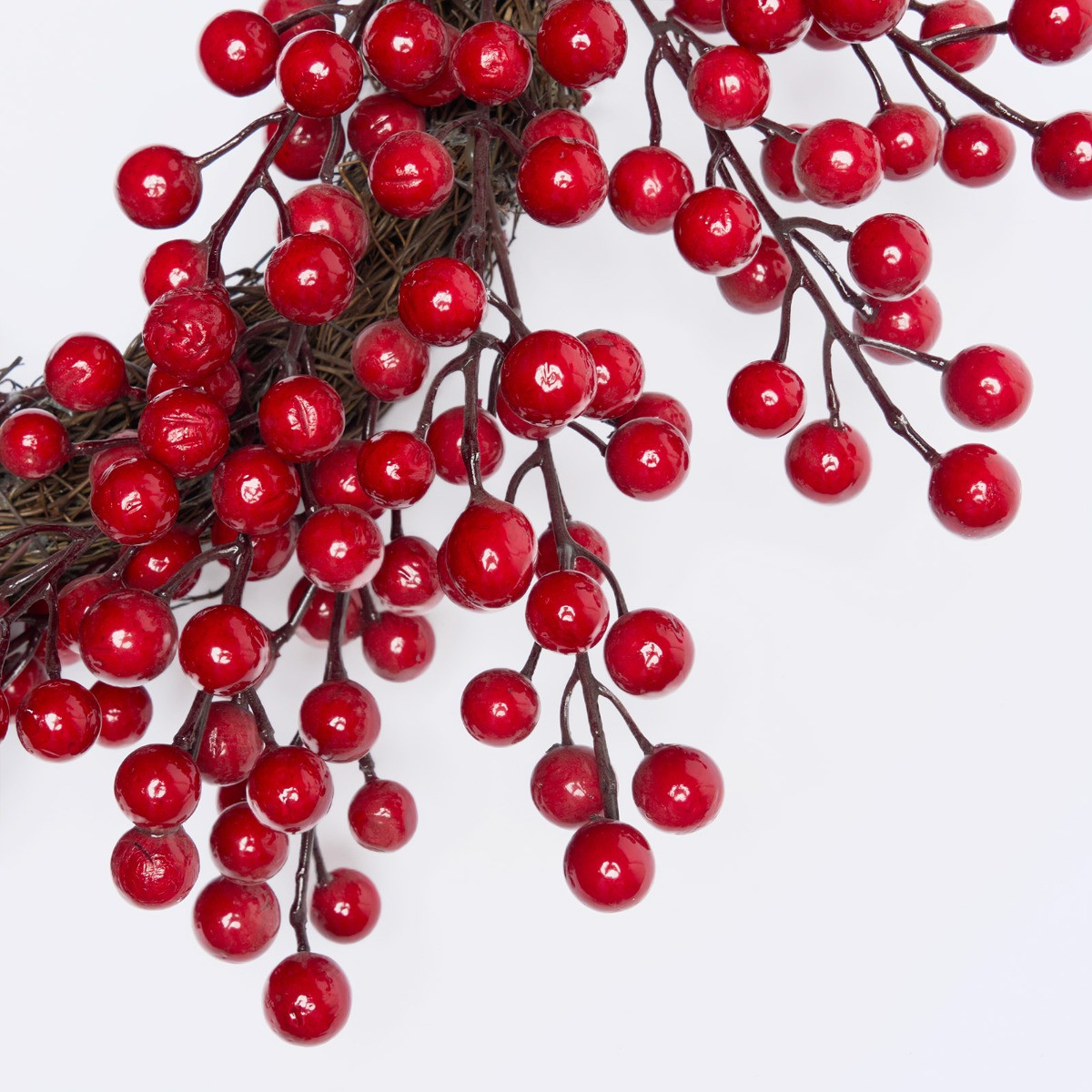 OHS Festive Red Berry Wreath, Red - 50cm>