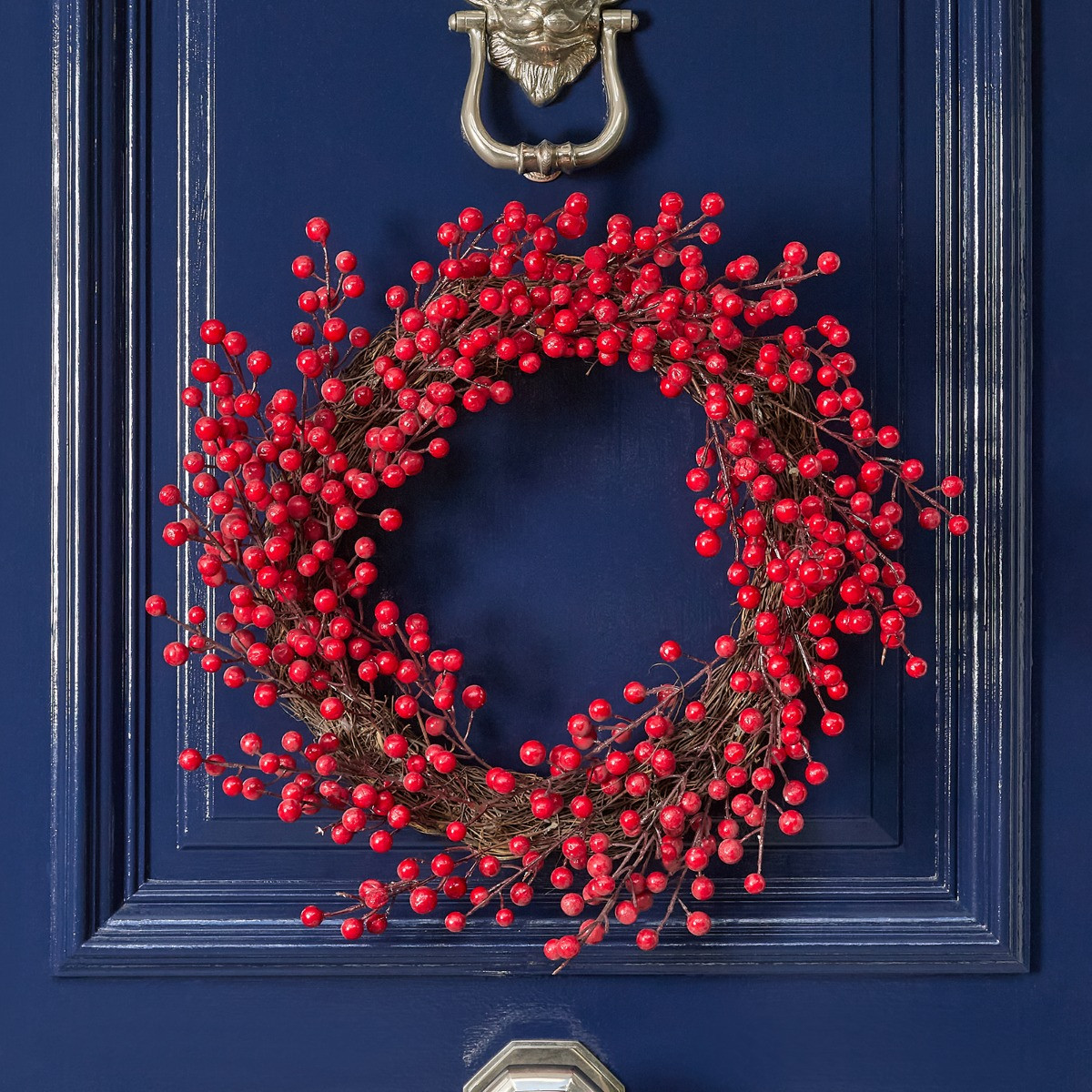 OHS Festive Red Berry Wreath, Red - 50cm>