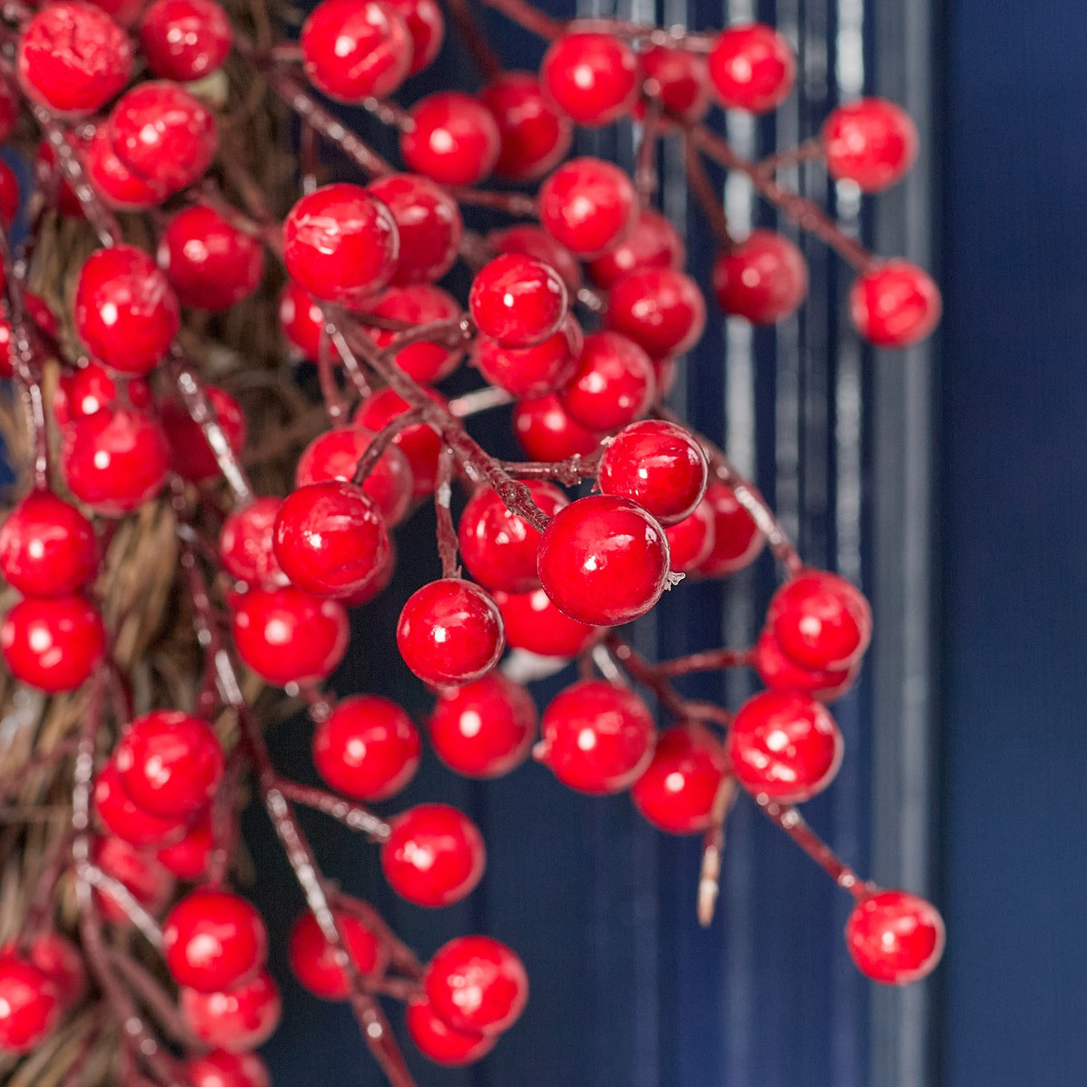 OHS Festive Red Berry Wreath, Red - 50cm>