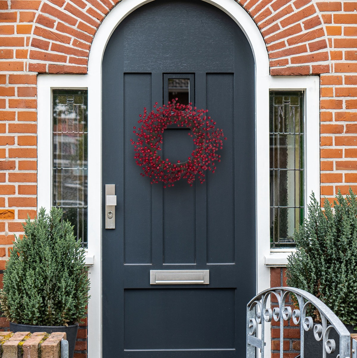 OHS Festive Red Berry Wreath, Red - 50cm>