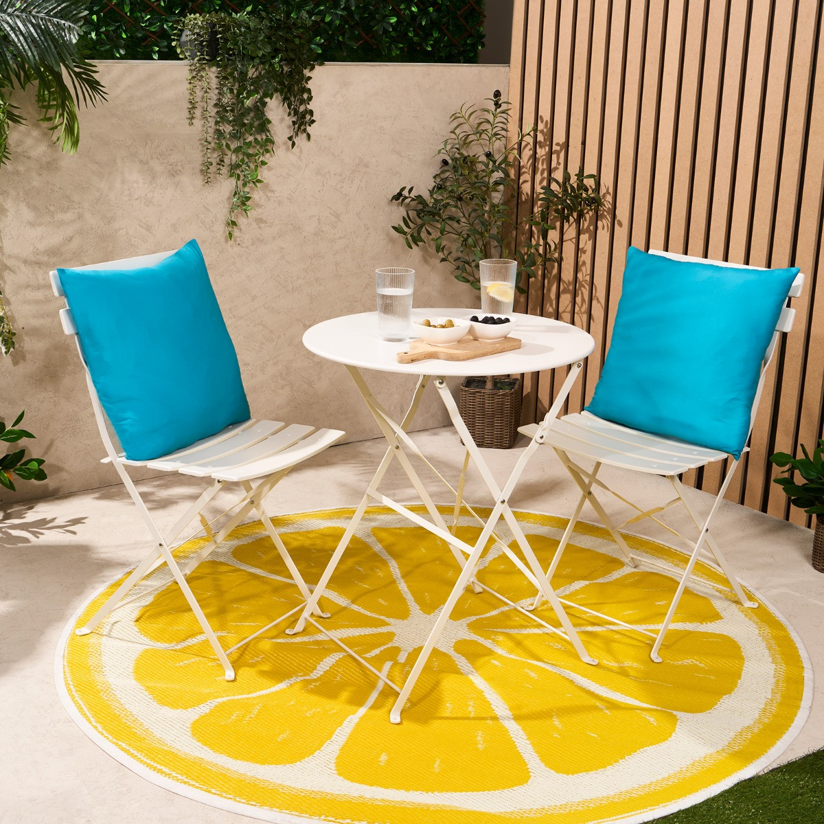 OHS Indoor/Outdoor Cushion Covers with Cushion Pads, 4 Pack - Sea Blue>