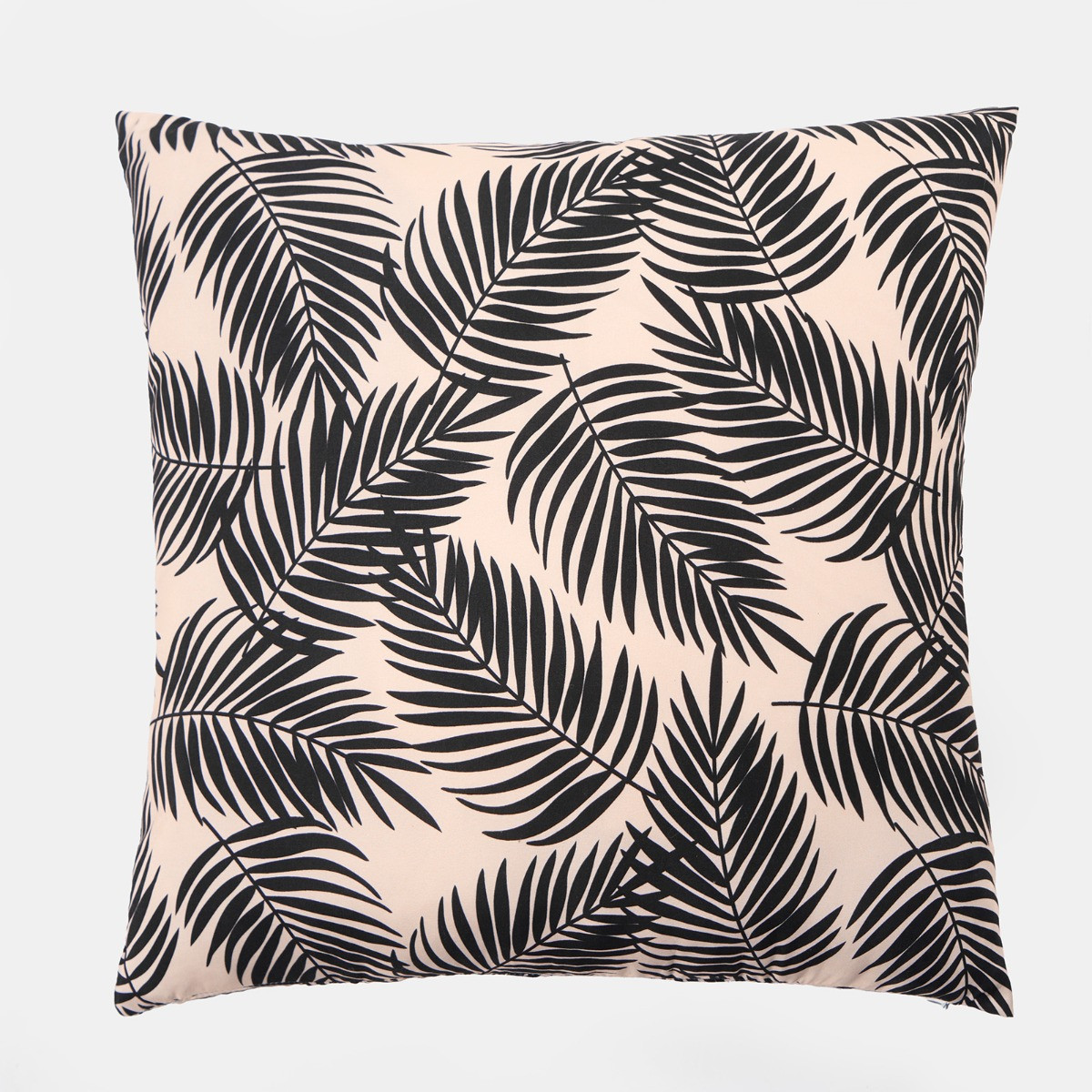 OHS Indoor/Outdoor Palm Leaf Print Cushion Covers with Cushion Pads - Monochrome>