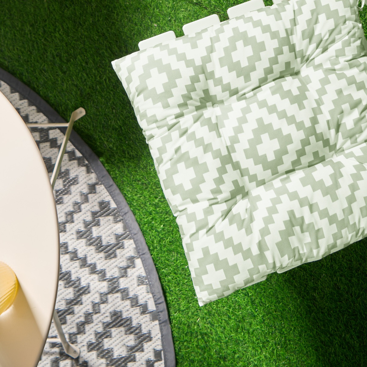 OHS 4 Pack Indoor/Outdoor Geometric Print Seat Pads - Sage>