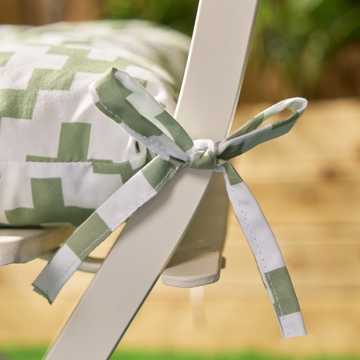 OHS 4 Pack Indoor/Outdoor Geometric Print Seat Pads - Sage>