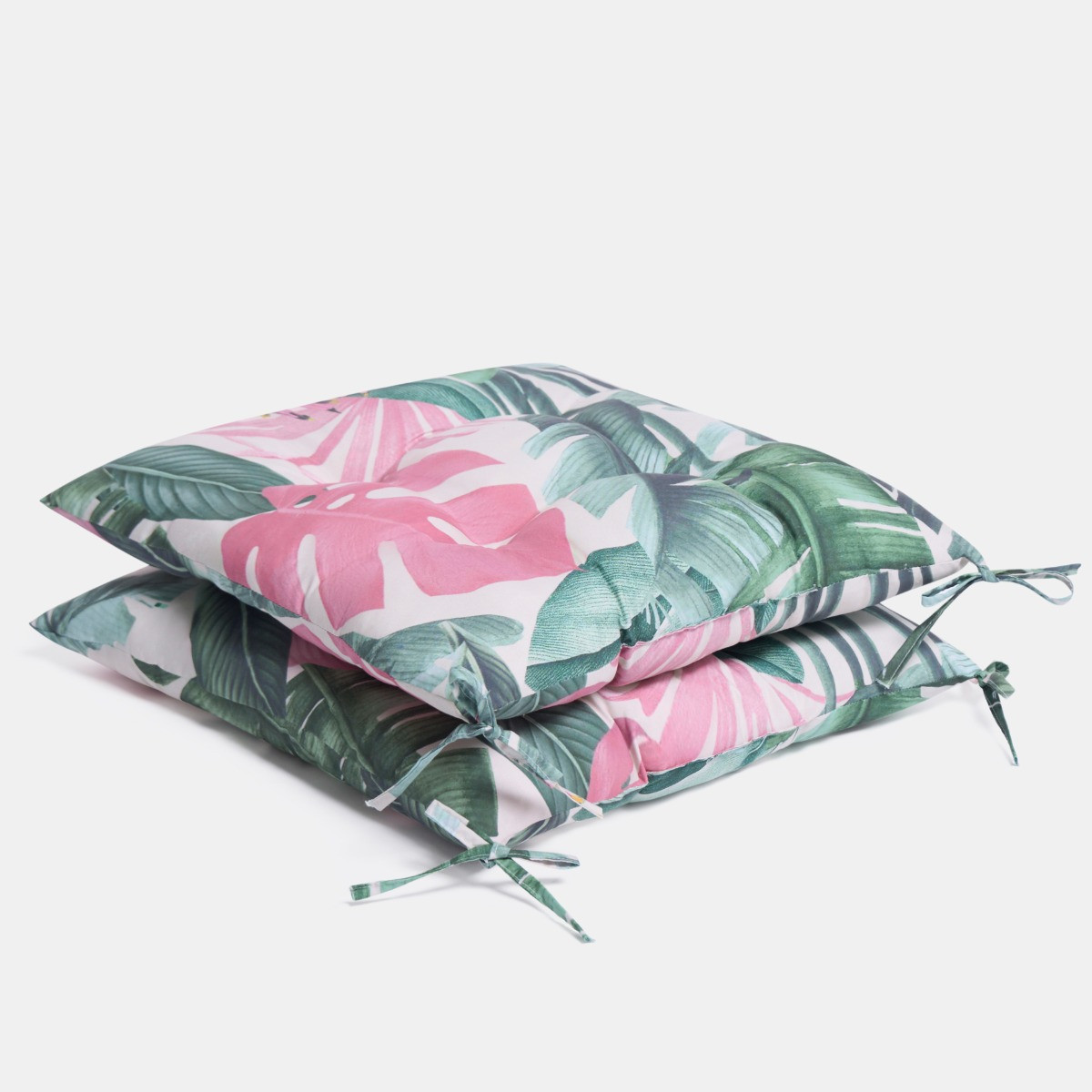 OHS 4 Pack Indoor/Outdoor Tropical Print Seat Pads - Green>