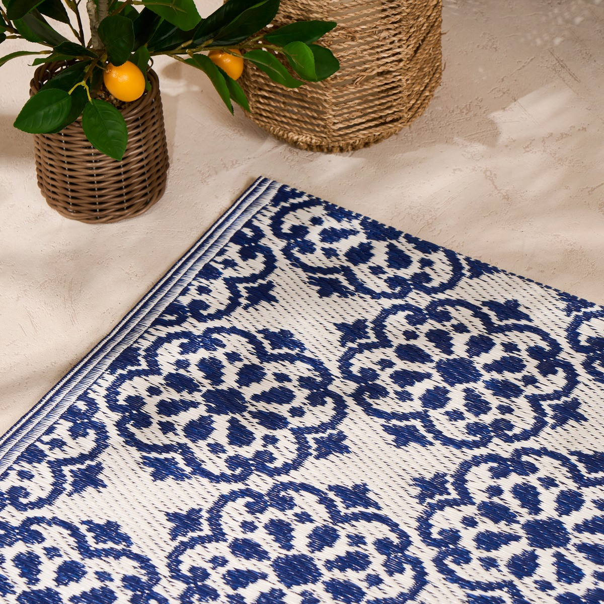 OHS Outdoor Tile Print Rug, 160cm x 230cm - Blue>