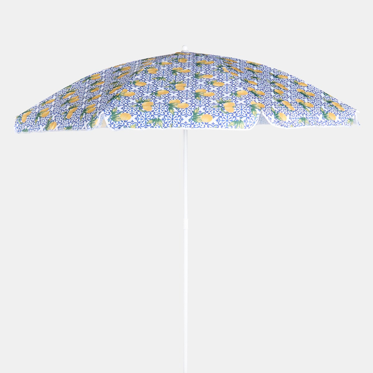 OHS Lemon Print Outdoor Parasol - White/Blue>