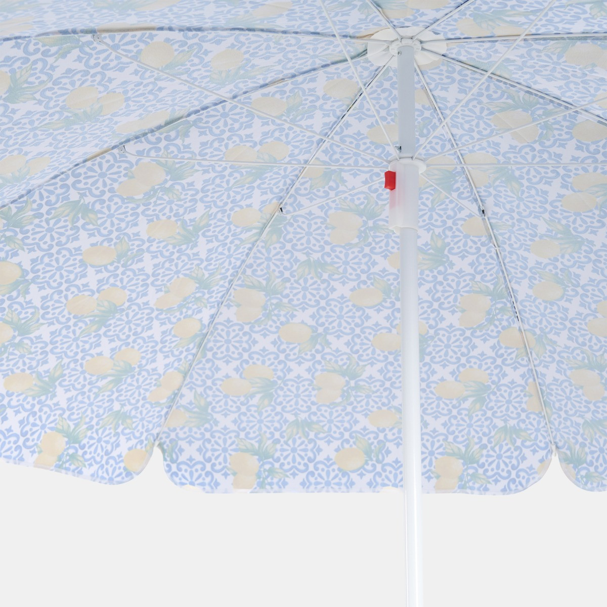 OHS Lemon Print Outdoor Parasol - White/Blue>