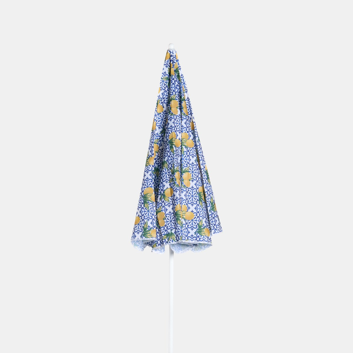 OHS Lemon Print Outdoor Parasol - White/Blue>