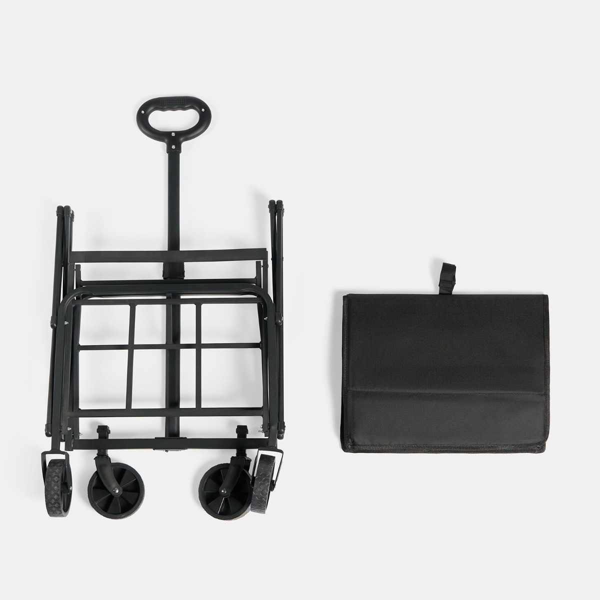 OHS Foldable Camping Trolley - Black >