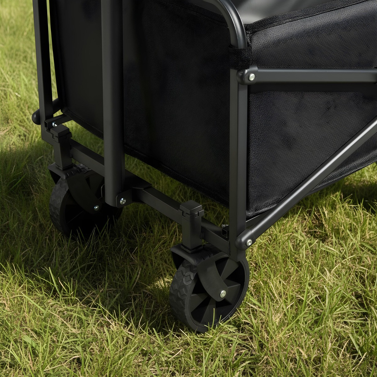 OHS Foldable Camping Trolley - Black >