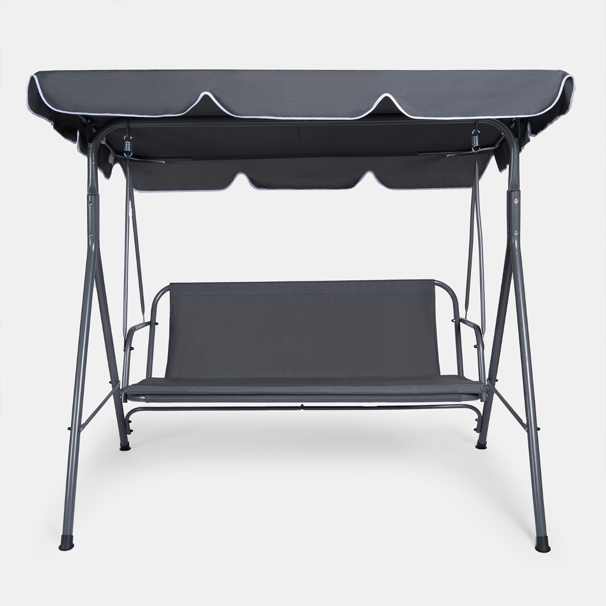 OHS 3 Seater Swing Bench With Canopy - Charcoal>