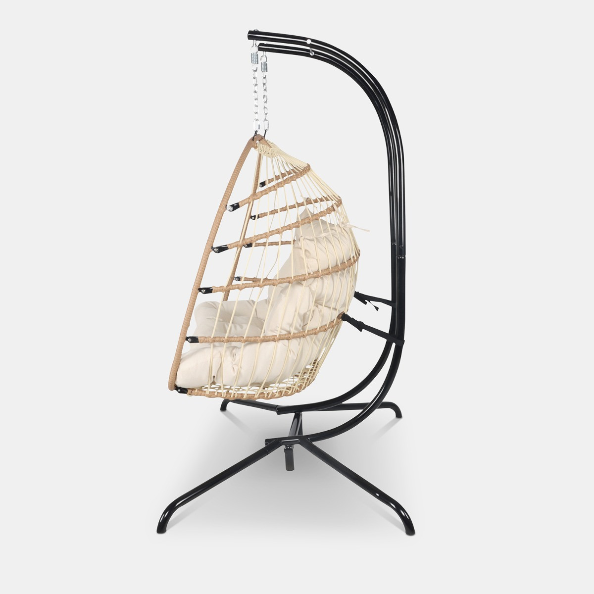 OHS Foldable Rattan Double Hanging Egg Chair - Natural>