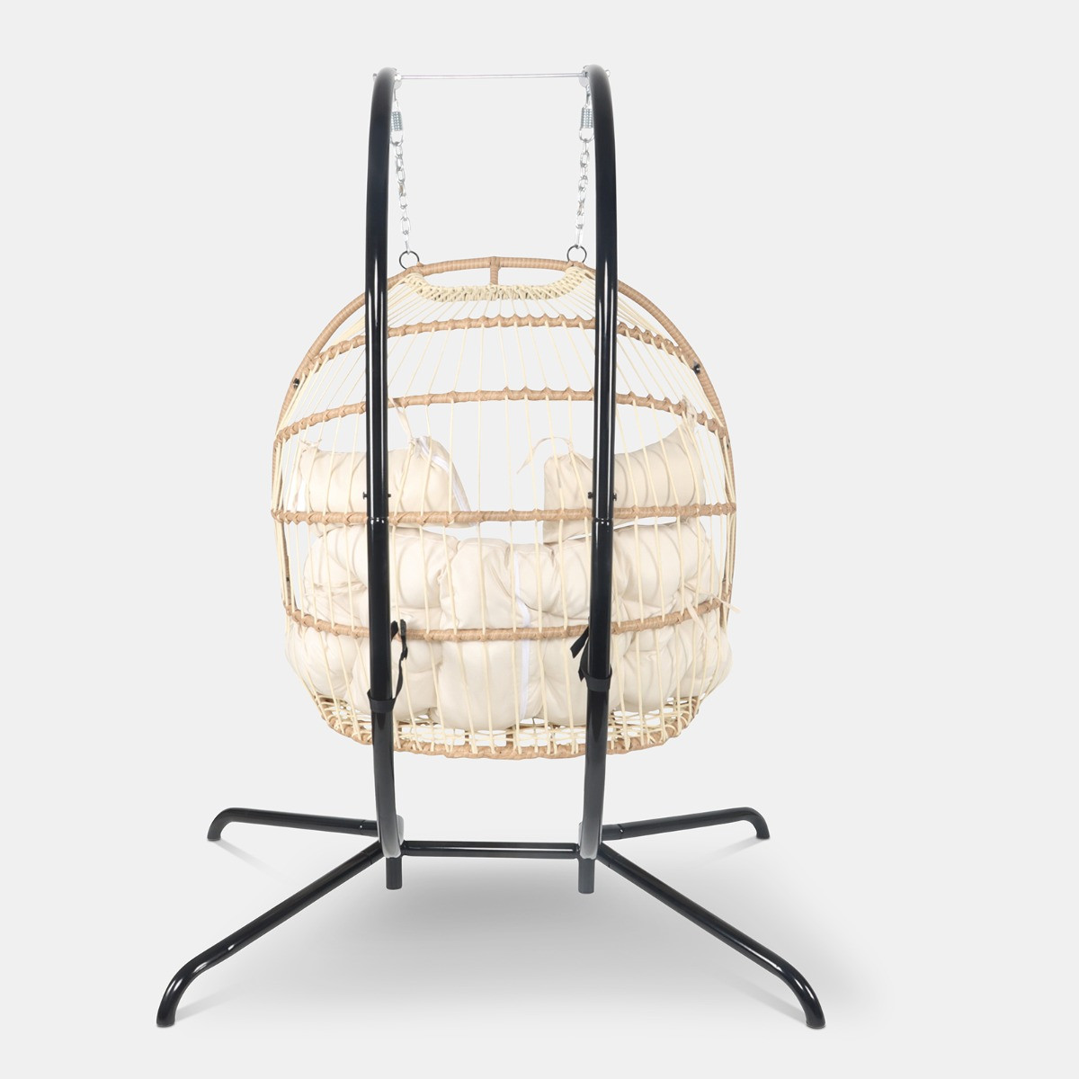 OHS Foldable Rattan Double Hanging Egg Chair - Natural>