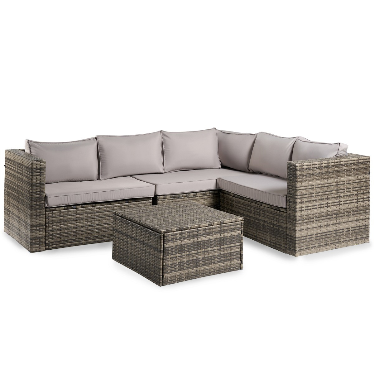 OHS Tuscany 5 Seater Rattan Sofa Set - Grey>
