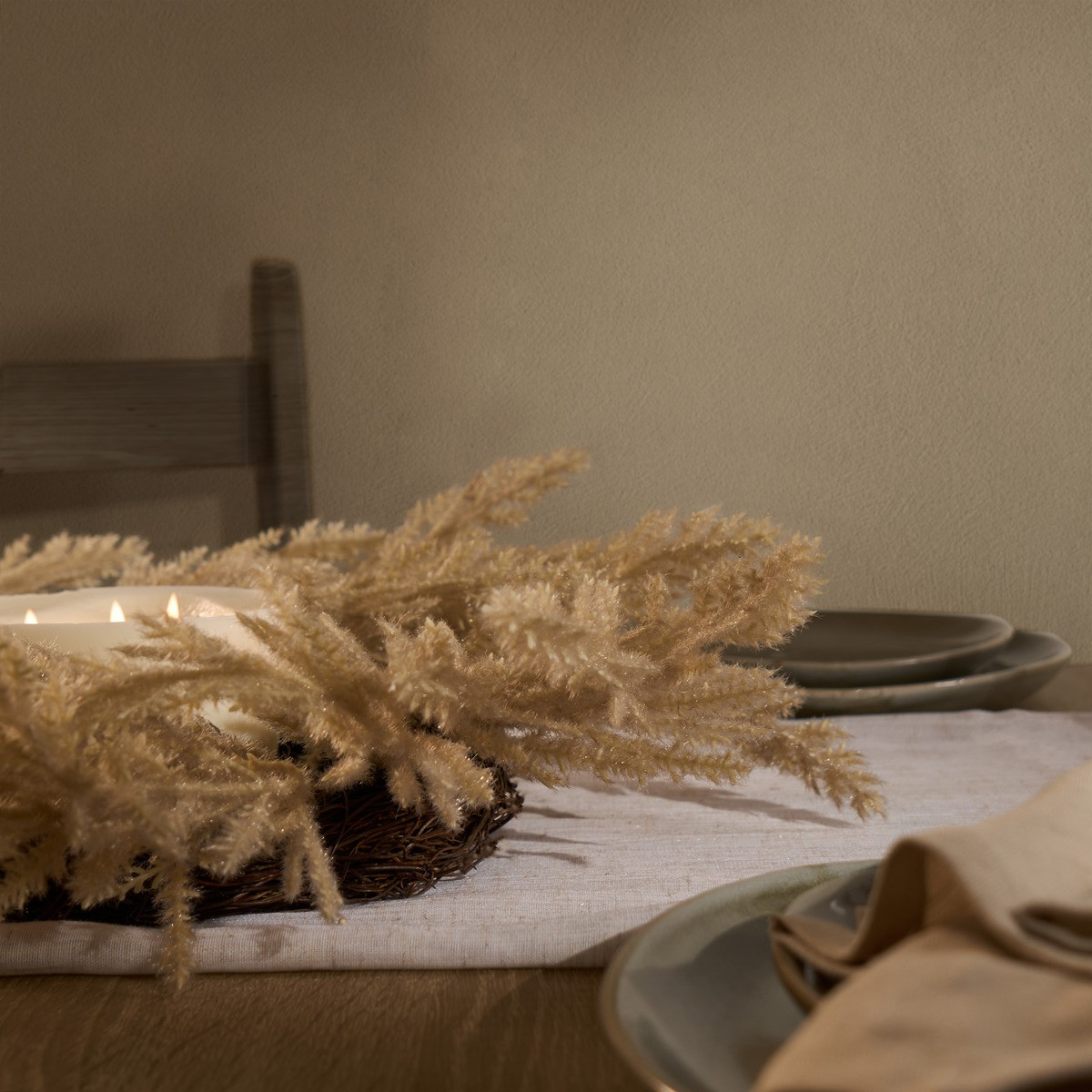 OHS Pampas Candle Holder - Natural>