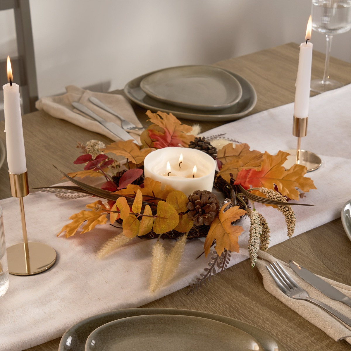 OHS Autumn Harvest Candle Holder - Brown>