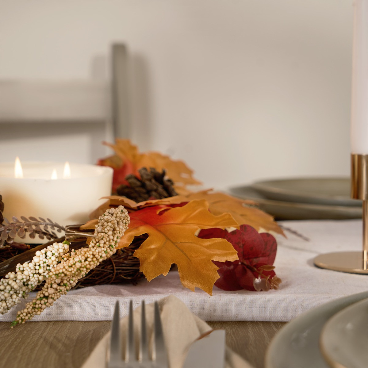 OHS Autumn Harvest Candle Holder - Brown>