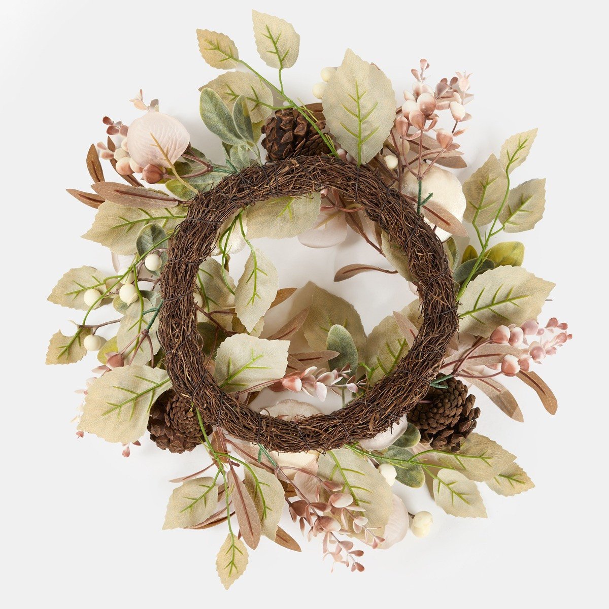 OHS Velvet Pumpkin Wreath - Natural >