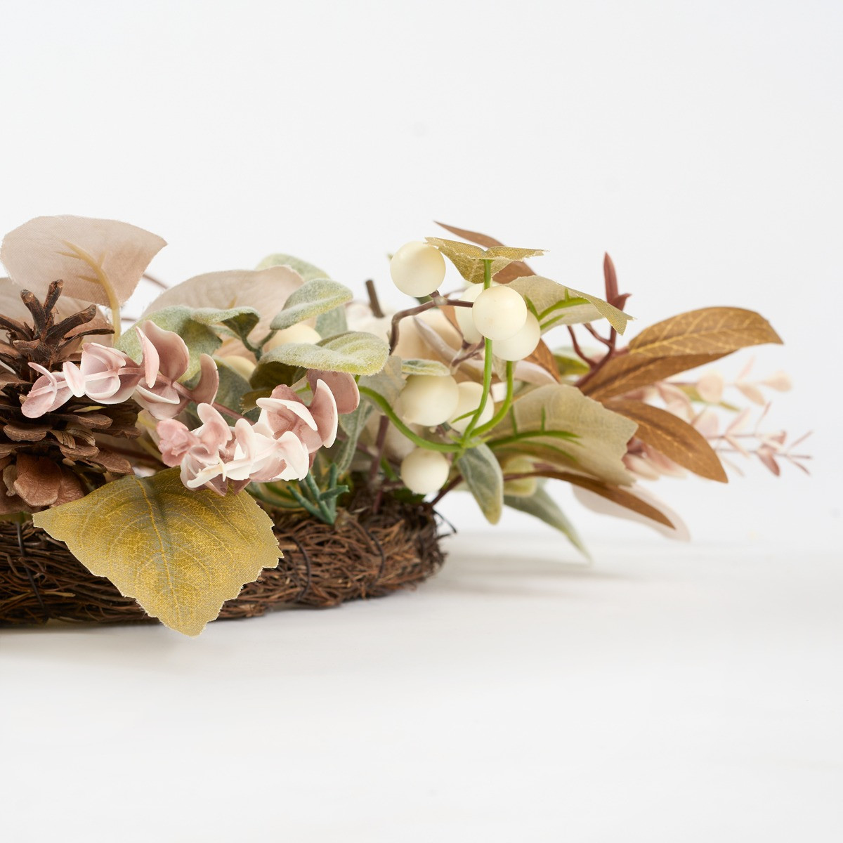 OHS Velvet Pumpkin Wreath - Natural >