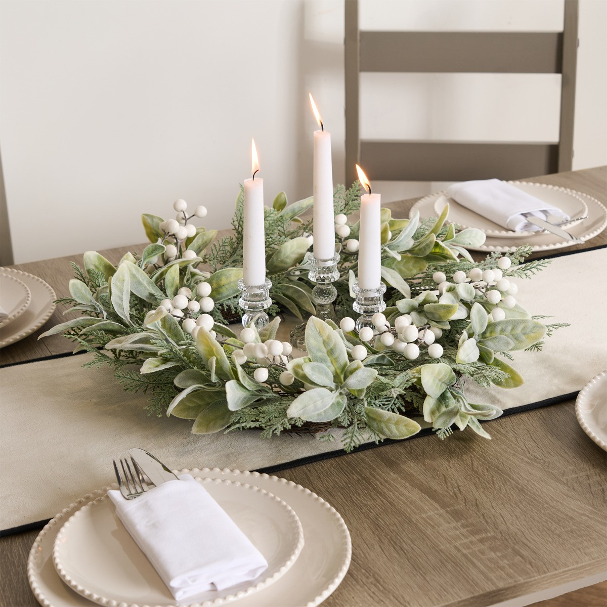 OHS White Berry Wreath - White >