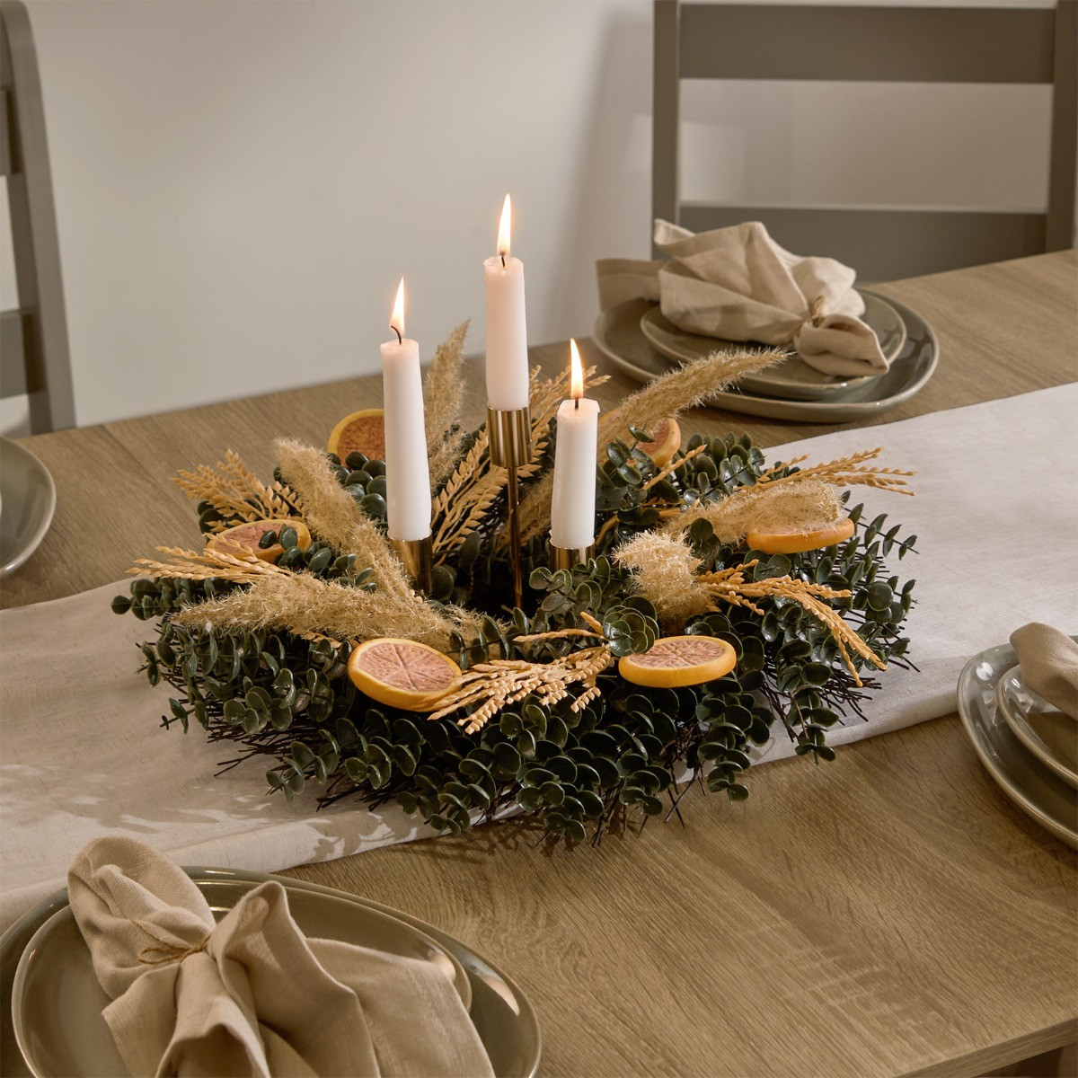 OHS Dried Orange Wreath - Green>