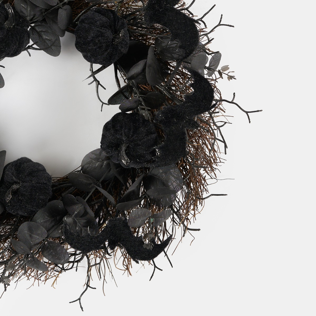 OHS Halloween Bat and Pumpkin Wreath - Black>