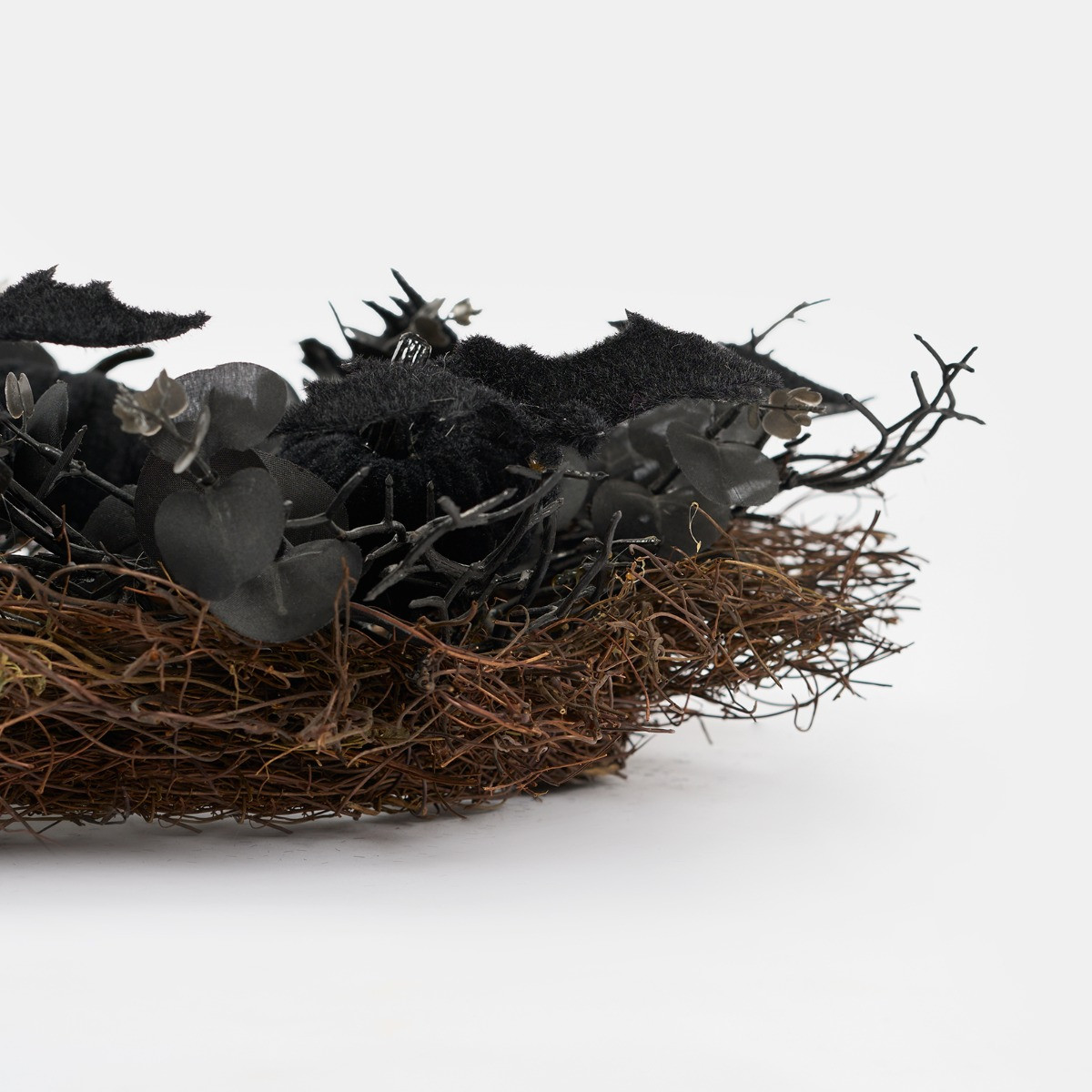 OHS Halloween Bat and Pumpkin Wreath - Black>