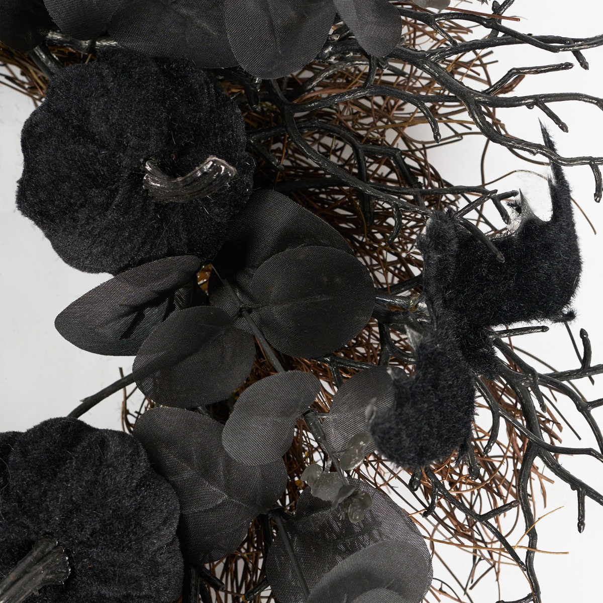 OHS Halloween Bat and Pumpkin Wreath - Black>