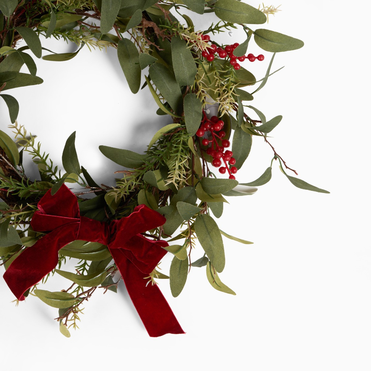 OHS Berry and Bow Wreath - Burgundy>