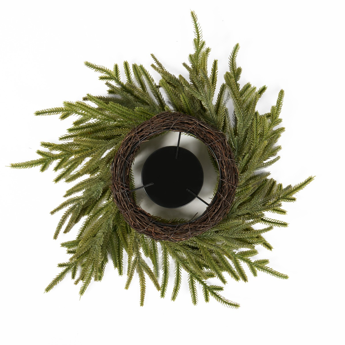 OHS Fir Greenery Candle Holder - Green>