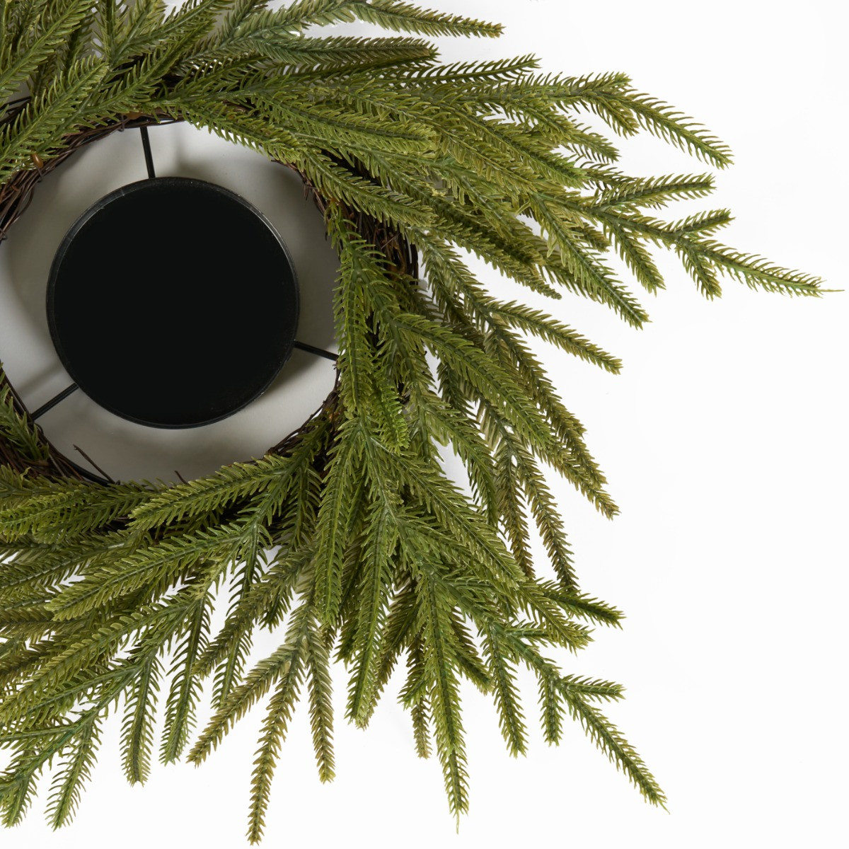 OHS Fir Greenery Candle Holder - Green>